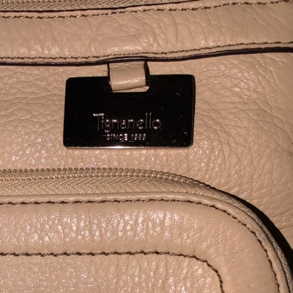 Tignanello Cream Leather Crossbody Bag